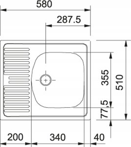 Zlewozmywak Franke ZLEW ETL 610-58 58X51 1K+KR.OC LEN FRANKE 101.0067.212 // ZL.FRA.ETL610-58 2