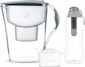 Dzbanek filtrujący Dafi Luna Unimax szary + wkład + butelka filtrująca 1