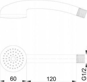 Słuchawka prysznicowa Hydroland RĄCZKA NATRYSKU MARGARITA 1-FUN.CHROM // RN.00.MARGARITA 2