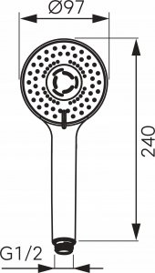 Ferro S340BL-B RĄCZKA NATRYSKU CORTINA 3-FUNK.CZARNA FERRO // RN.00.CORTINA-CZARNA-FER 2
