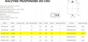 Hydroland Naczynie przeponowe do c.w.u. IBAIONDO 8l (NP.CWU.08.IB) 16