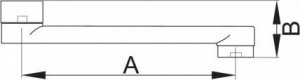 Wylewka Hydroland WYLEWKA ODLEW. PROSTA DO BAT.1-UCH.ŚCIENNEJ L-100 H. //C.BH.WYLEWKA-100. 3