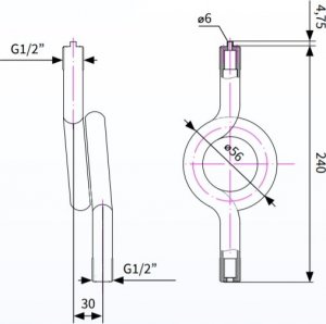 Syfon Afriso Rurka syfonowa spiralna, 2x G1/2", PN25 2