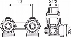 Ferro ZTV21 ZESTAW TERMOSTAT. KĄTOWY DO GRZ.DOLN.Z GŁOW.GT20 // G.Z.PAKIET-KT-1/2-FER-DOL-GT20 2