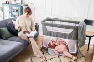 MoMi Łóżeczko Dostawne Turystyczne 4w1 Smart Bed 12