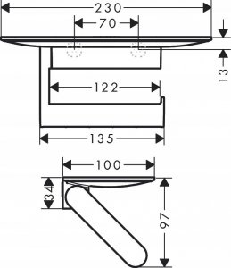 Hansgrohe Uchwyt na papier toaletowy z półką, czarny matowy 2