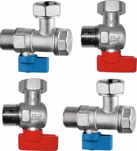 Top-Therm Uniwersalny zestaw zaworów kątowych do kotłów gazowych z filtrami ( 2 szt. 1/2"+ 2szt. 3/4" ) 2