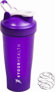 4yourhealth Shaker Premium 600 ml ze sprężyną i zamkiem CLIC fioletowy 1