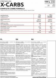 Kfd KFD Premium X-Carbs - 1000g truskawkowo - poziomkowy energia regeneracja 2