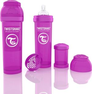 Twistshake Twistshake - Antykolkowa butelka do karmienia, fioletowa 330ml (7350083120175) 1
