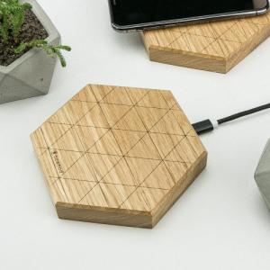 Ładowarka BeWood Slim Hexagon Indukcyjna 1x USB-C 4