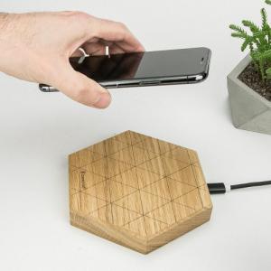 Ładowarka BeWood Slim Hexagon Indukcyjna 1x USB-C 5