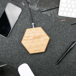 Ładowarka BeWood Slim Hexagon Indukcyjna 1x USB-C 8