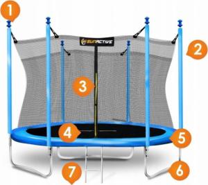 Trampolina ogrodowa SunActive TR 12FT-2 z siatką wewnętrzną 12 FT 374 cm 4