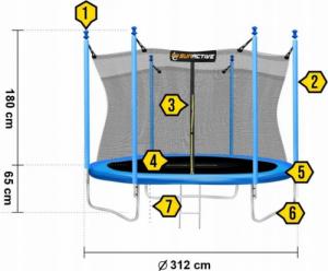 Trampolina ogrodowa SunActive TR 10FT-2 z siatką wewnętrzną 10 FT 312 cm 9