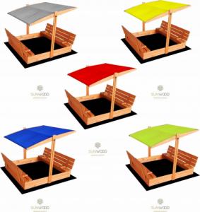 SunWood Piaskownica Drewniana Daszkiem Zamykana 140 Kolory 8