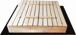 SunWood Piaskownica drewniana zamykana 120x120 16