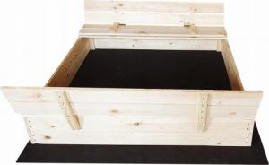 SunWood Piaskownica drewniana zamykana 120x120 5