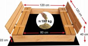 SunWood Piaskownica Impregnowana Drewniana Zamykana 3