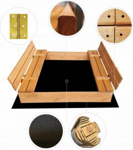 SunWood Piaskownica Impregnowana Drewniana Zamykana 5