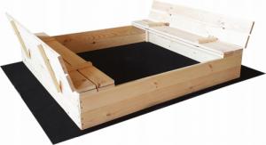 SunWood PIASKOWNICA Z ŁAWECZKAMI ZAMYKANA 140x140 4