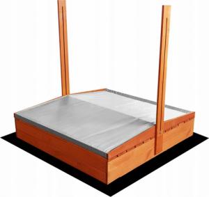 SunWood Piaskownica zamykana z daszkiem i ławkami 120X120 7