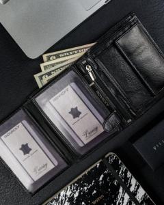 Ronaldo Duży skórzany czarny portfel męski RFID Ronaldo NoSize 8