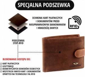 Peterson Skórzany portfel męski z antyskimmingową membraną NoSize 12
