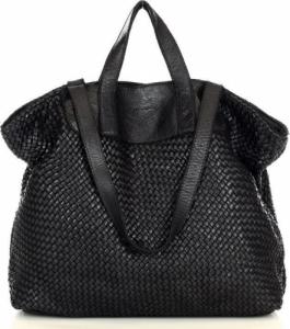 Marco Mazzini handmade Torba damska pleciona shopper & shoulder leather bag - MARCO MAZZINI czarna NoSize 1