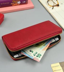 Podłużny portfel damski typu piórnik ze złotymi okuciami NoSize 6