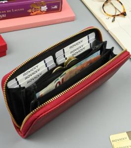 Podłużny portfel damski typu piórnik ze złotymi okuciami NoSize 8