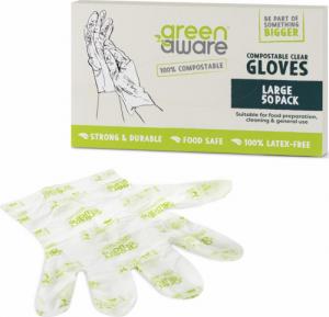 GreenAware GreenAware, Kompostowalne rękawiczki jednorazowe, rozm. L, 50 szt. 1