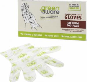 GreenAware GreenAware, Kompostowalne rękawiczki jednorazowe, rozm. M, 100 szt. 1
