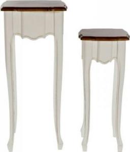 DKD Home Decor Zestaw 2 stołów DKD Home Decor Biały Brązowy (2 pcs) (35 x 35 x 80 cm) 1