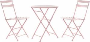 DKD Home Decor Zestaw Stołowy z 2 Krzesłami DKD Home Decor Różowy Metal (3 pcs) 1
