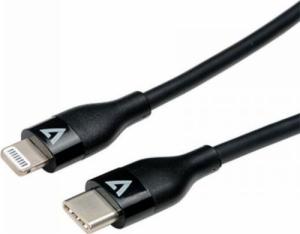 Kabel USB V7 USB-C - Lightning 1 m Czarny (JAB-7209192) 1