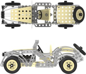 Technok Klocki konstrukcyjne metalowe Retro samochód 284el 4821 TechnoK p10 4
