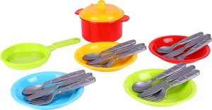 Technok Zestaw talerzy z garnkiem patelnią i sztućcami Marinka 10 TechnoK 1646 p30 2