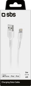 Kabel USB SBS Mobile USB-A - USB-C 2 m Biały (TECABLEUSBIP5289W) 2