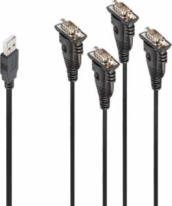 Kabel USB Lindy USB-A - 4x RS-232 0.94 m Czarny (42675) 1