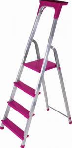 DRABEST Drabina domowa aluminiowa Di Solei 4 stopnie fioletowa 150 kg 1
