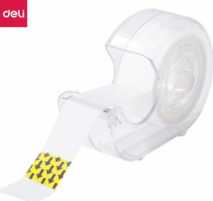 Deli TAŚMA KLEJĄCA PRZEŹROCZYSTA DELI + DYSPENSER 18MM*7,62M A30011 BIAŁA 1