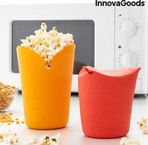 InnovaGoods Składane Silikonowe Maszynki do Popcornu Popbox InnovaGoods (2 Sztuki) 1