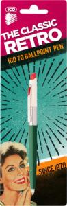 ICO Długopis automatyczny ICO Retro 70'C, blister, wkład niebieski, mix kolorów 3