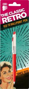 ICO Długopis automatyczny ICO Retro 70'C, blister, wkład niebieski, mix kolorów 5