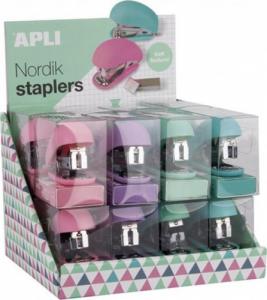 Zszywacz Apli Zszywacz APLI Nordik, Soft Touch, 30 kart., zszywki, pudełko z zawieszką, mix kolorów pastel 1