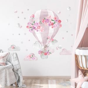 Pastelowe Love Balon różowy - Naklejka na ścianę 1