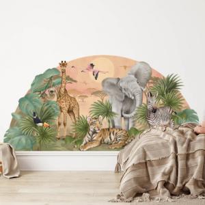Pastelowe Love Safari - Naklejka na ścianę 1