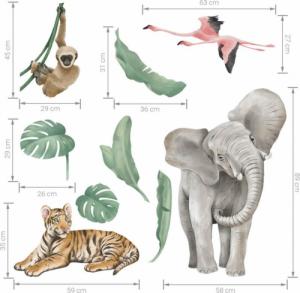 Pastelowe Love Safari zwierzęta I - Naklejka na ścianę 6