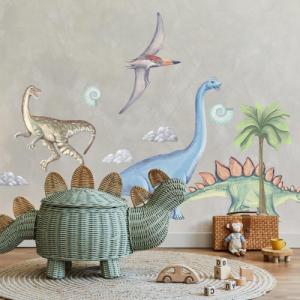 Pastelowe Love Dinozaury II - Naklejka na ścianę 1